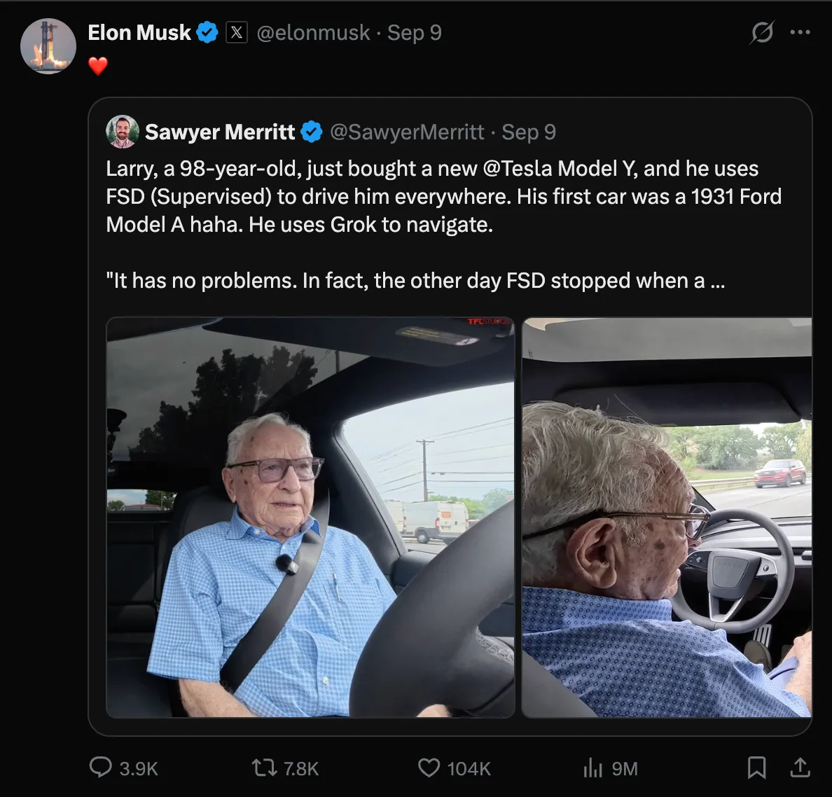 Илон Маск продвигает опасное использование FSD Tesla